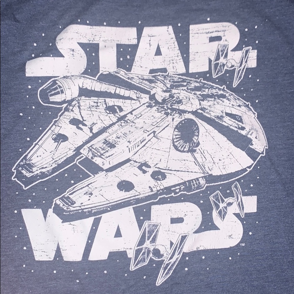 NWOT Star Wars Distressed Millenium Falcon  Shirt - Picture 2 of 4